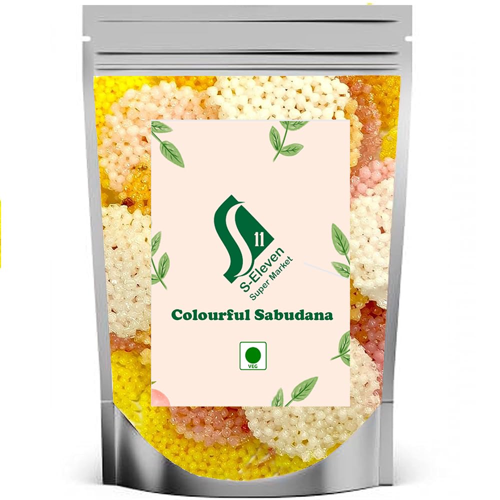 S Eleven Super Market Ready to Fry Big Colourful Sabudana Plain Papad/Sago Coin Papad for Fasting/Colourful Tapioca Papad (400 gm) (B0CD7WB6RH) Amazon Price History, Amazon Price Tracker