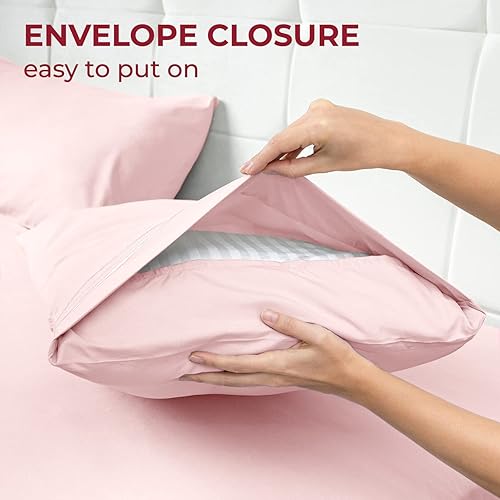 Miniatura 6 de Mellanni Paquete de 2 fundas de almohada tamaño King, fundas de almohada de la colección icónica, lujosas y extrasuaves, refrescantes, resistentes a