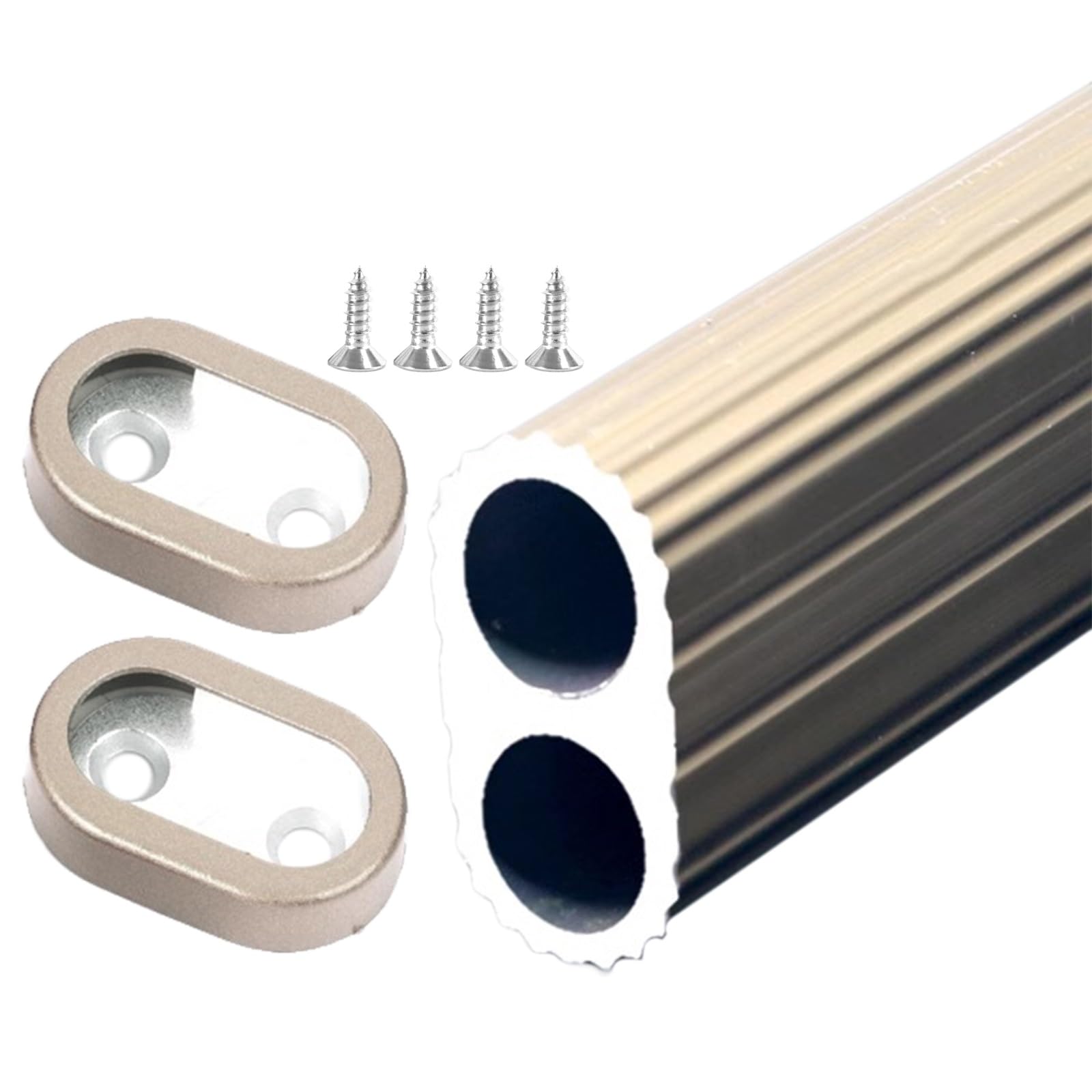 Kleiderstange Aus Aluminium – Verstellbar Von 50-170 Cm, Matt Gold, Trägt Bis 200 Kg, Für Jeden Schrank