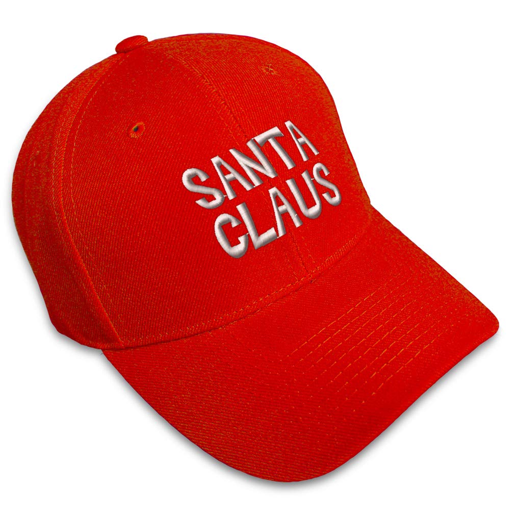 Speedy ProsSanta Claus White Embroidery Adjustable Structured Baseball Hat Red
