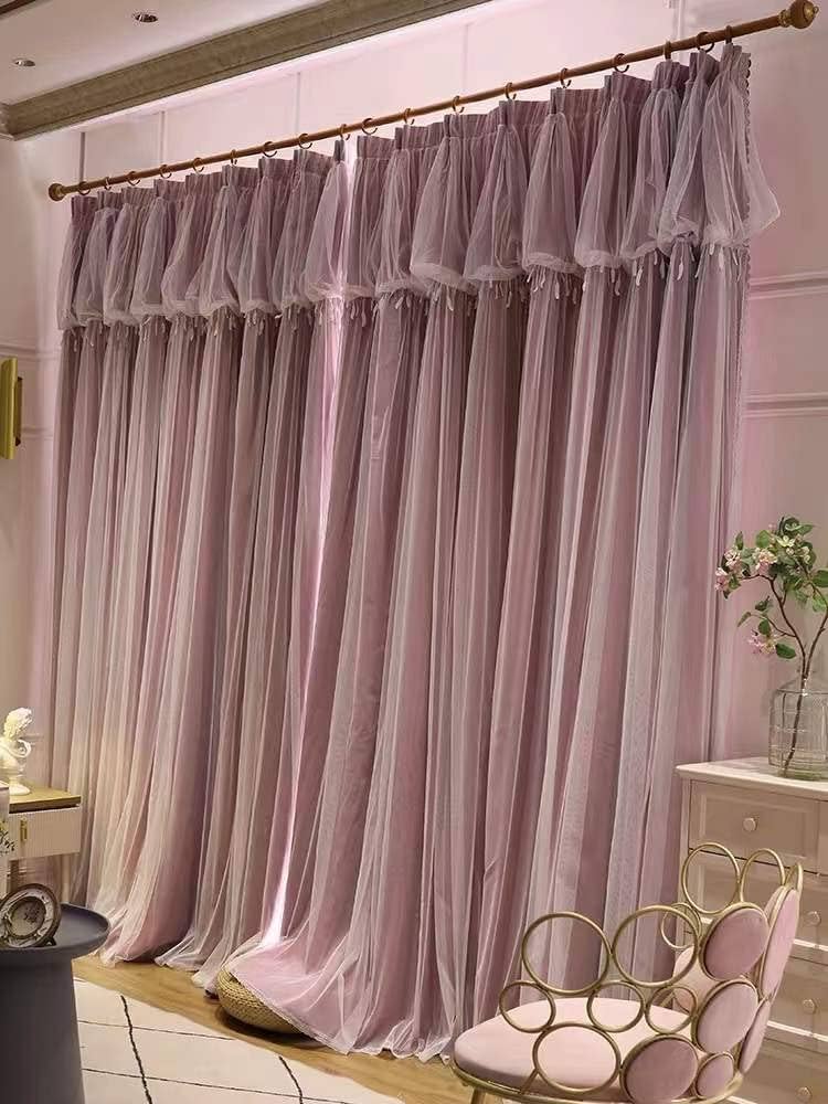 姫系カーテン遮光二重カーテンレース遮光率90%フリル掃き出し窓腰窓 姫系カーテン遮光二重カーテンレース遮光率90%フリル掃き出し窓腰窓