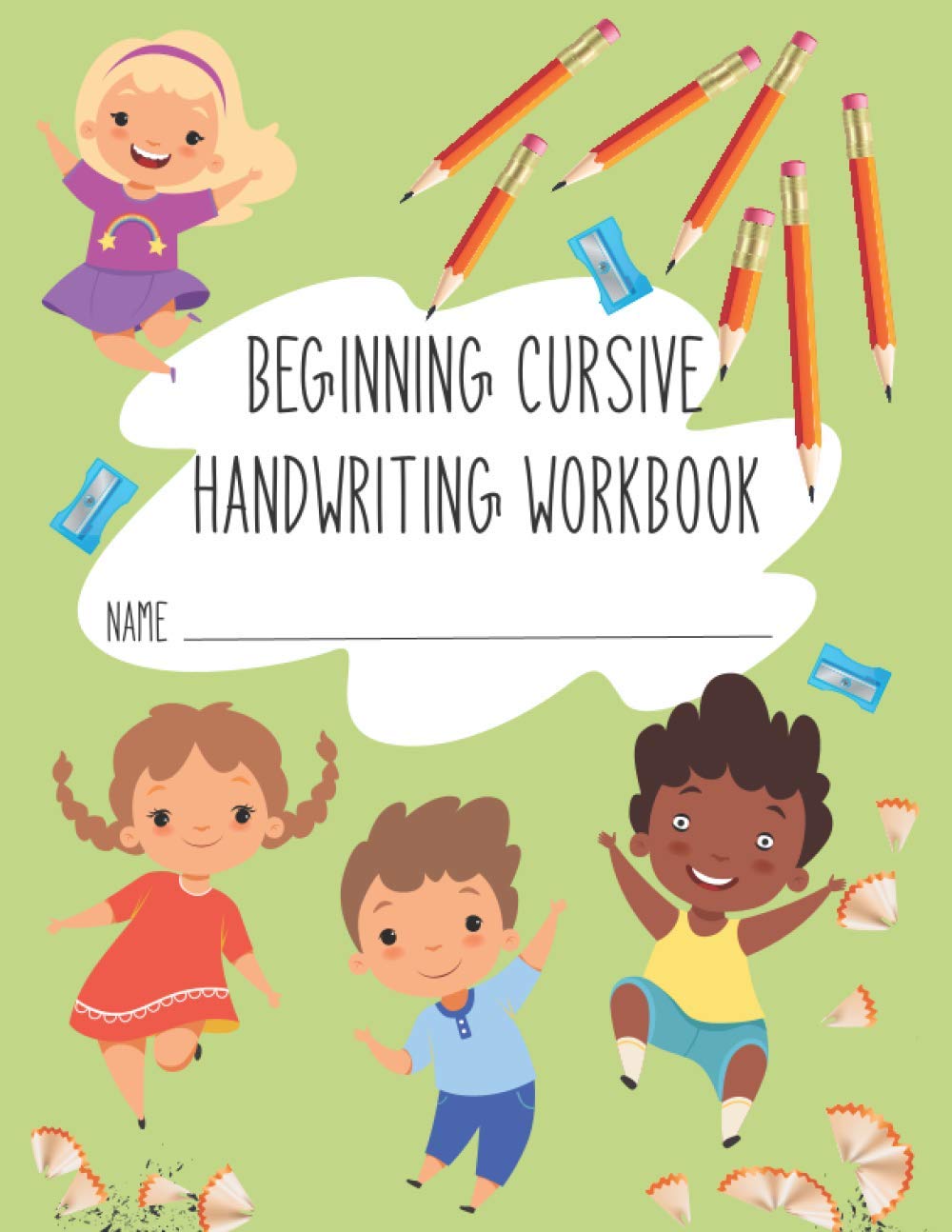 Beginning Cursive Handwriting Workbook: Prewriting Skills for Cursive Learning, Pre-K, Kindergarten, Grade 1, 2, 3, Large Ruled Lines