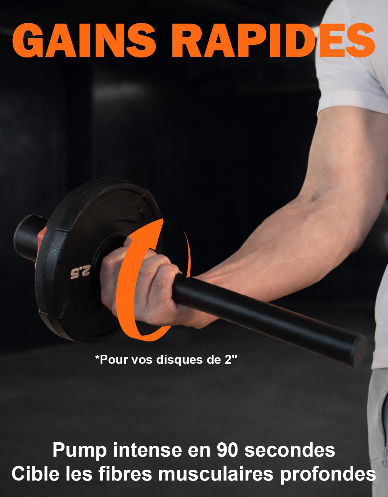 Fitarc Barre de poignet, renforcement de l'avant-bras, barre de boucle de poignet, barre de poignet, exercice de rotation du poignet, renforcement de l'avant-bras
