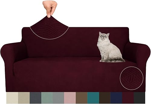 JIVINER Funda elástica para sofá de 3 plazas del 2024, funda elástica de 1 pieza para sofá de 3 cojines, funda de sofá jacquard lavable con parte