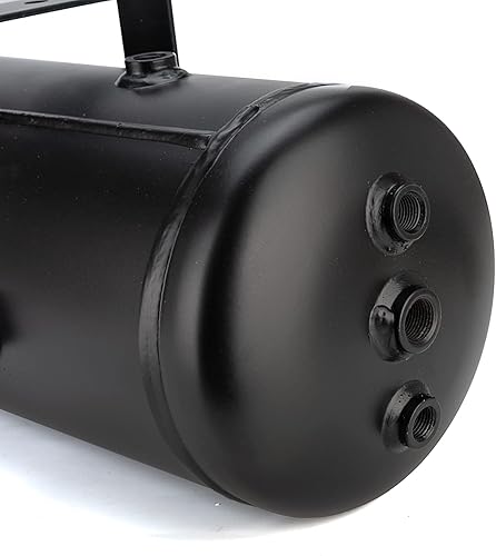 Miniatura 3 de Kit de sistema de compresores de aire cromado 580 tanque de 5 galones Interruptor de apagado y relé de 180 PSI para suspensión de paseo de aire