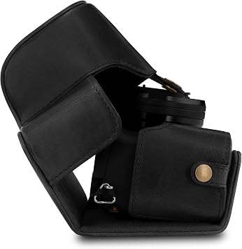 MegaGear MG1651 Ever Ready Leather Camera Case Compatible with Sony Alpha A6400 (16-50mm) - Black
