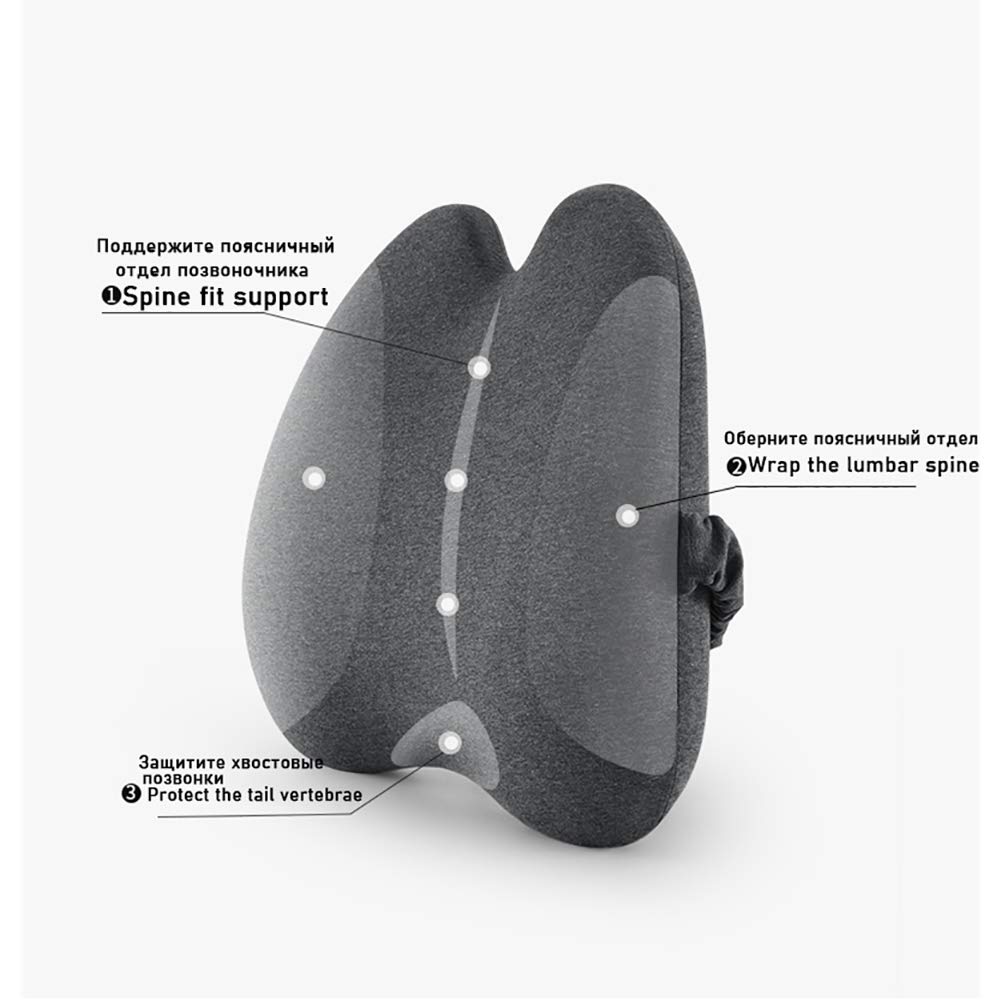 Cuscino di supporto lombare in memory foam, ergonomico, per alleviare il dolore alla schiena, ortopedico, per sedile auto e sedia da ufficio, cuscino massaggiante per coccige