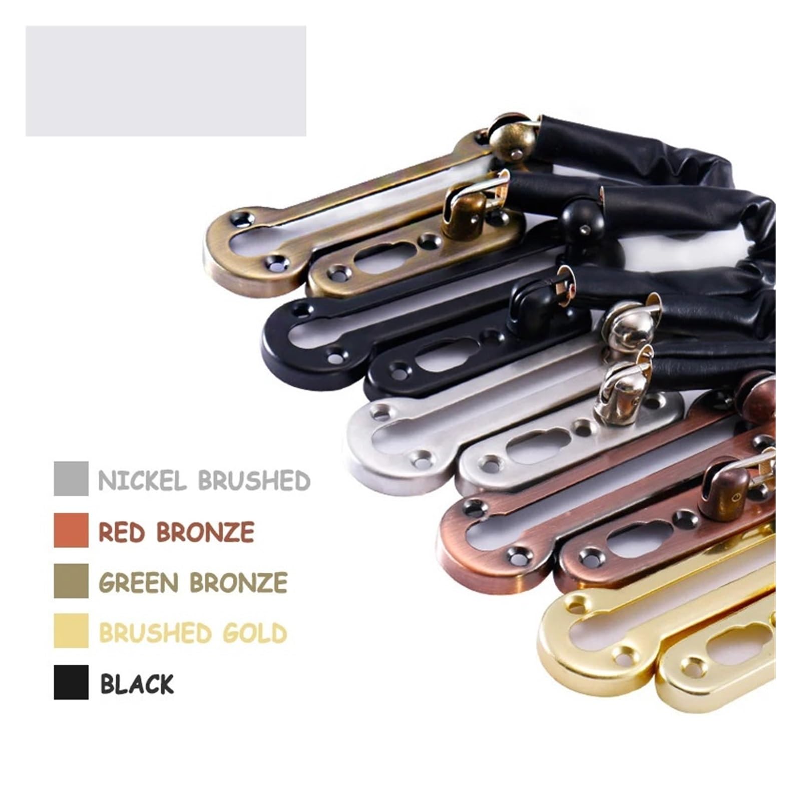 Loquet de chaîne porte d'hôtel en acier inoxydable, 1/2/3 pièces, verrou sécurité, limiteur, outils, matériel for maison Pour Porte(Black,2 PCS)