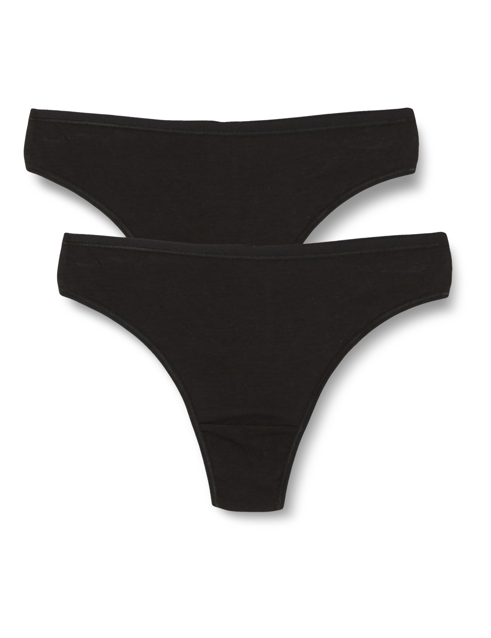 Dagi Women's 2 Pack Low Waist Thong Panty Thong Panties, Black,