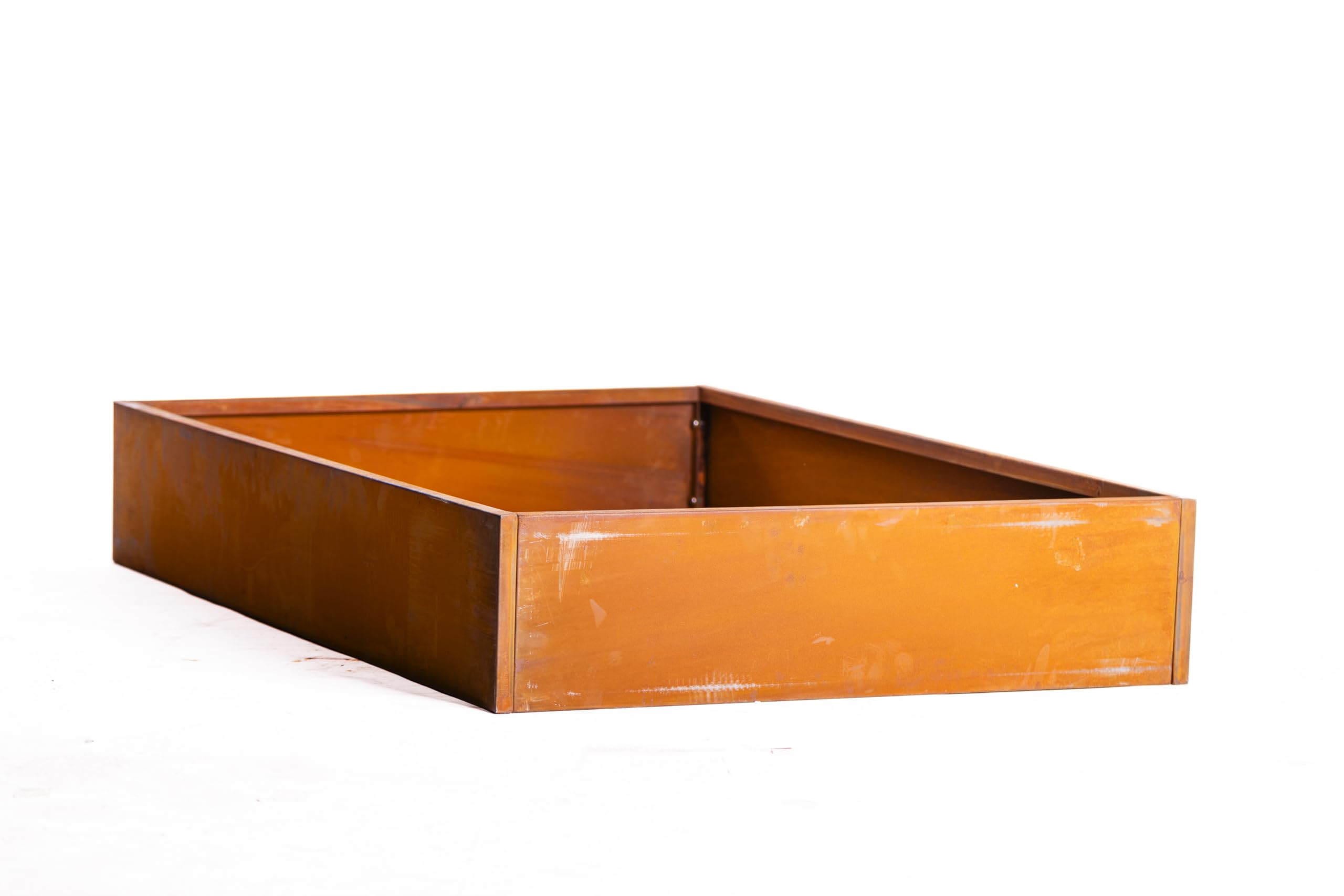 B&Q -  Rust Effect Metal Raised Bed Durable Corten Steel Vegetable Planter Outdoor Gardening Box 120X80X20Cm (X1)