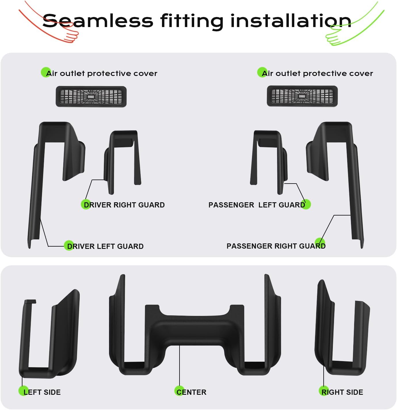 ThinSGO for Tesla New Model Y Juniper Underseat Protector Seat Slide Rail Cover Rear Row Under Seat Rail Anti-Kick Protector Accessories for Tesla New Model Y (Juniper) Interior Accessories 2025-2026