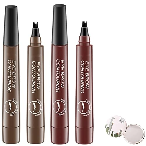 Palashop - Bolígrafo de cejas preciso con 4 puntas Lumierez con 4 puntas punta precisa de 4 puntas punta de microtenedor punta de ceja impermeable a