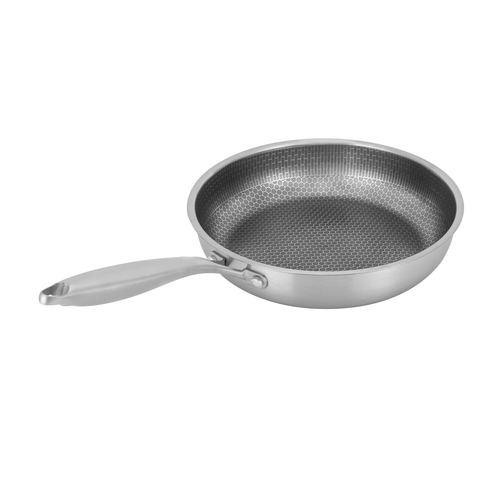 Sartén de acero inoxidable de 28 cm con estructura de panal de abeja, revestimiento antiadherente resistente a los arañazos para inducción, placa de inducción con tapa, sartén híbrida, revestimiento
