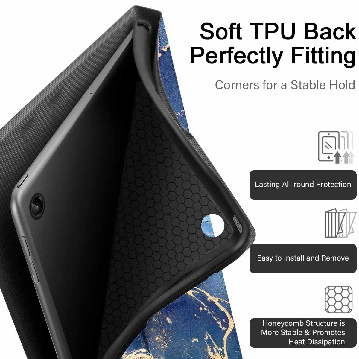 CXTCASE Funda Para Lenovo Tab M10 3rd Gen 10,1 Pulgadas 2022 TB328, Funda Protectora Multiángulo Con Función De Encendido Y Apagado Automático Para Tablet Lenovo Tab M10 3ª Generación, Negro