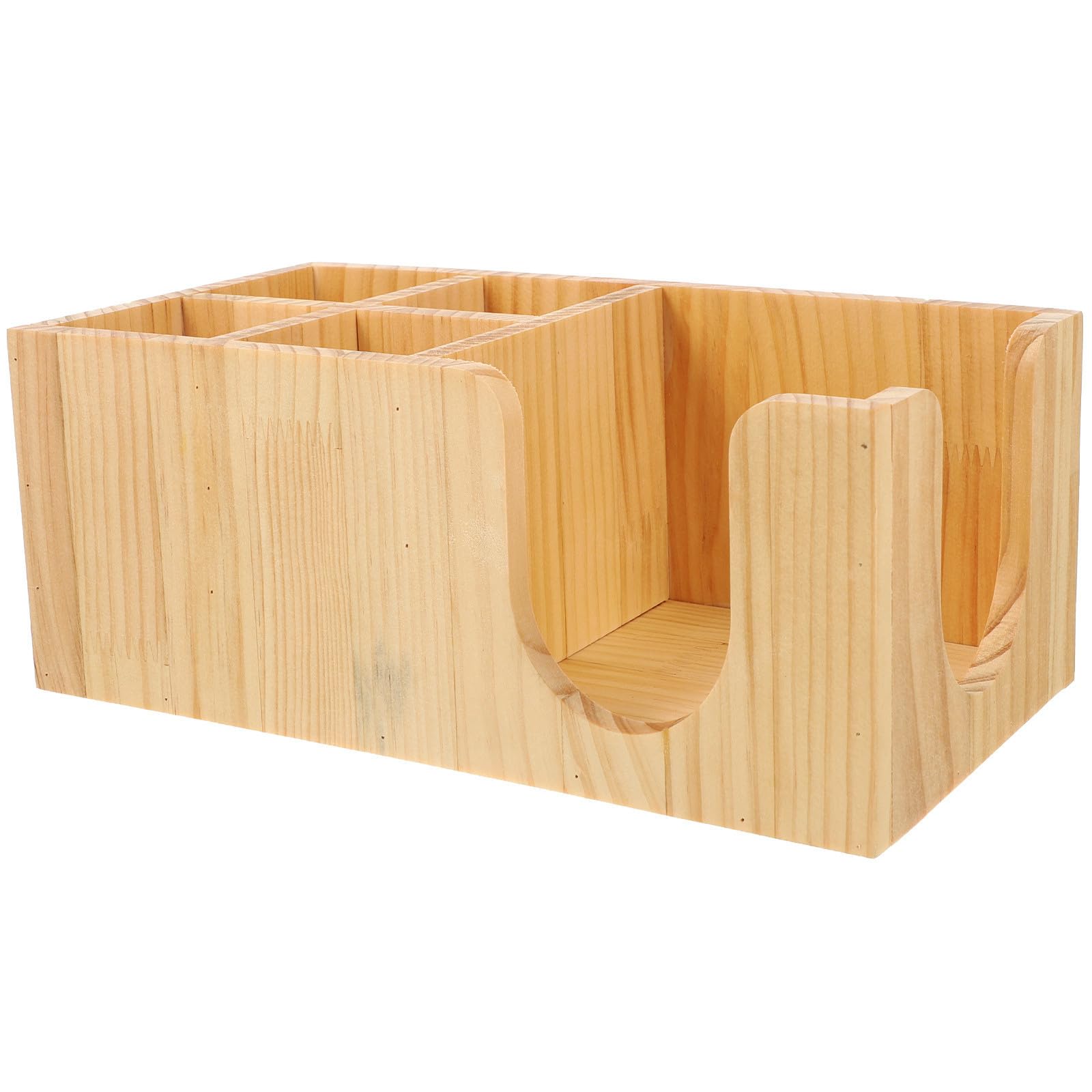 Organisateur de café en bois beige avec coins arrondis pour bars et stations de boisson