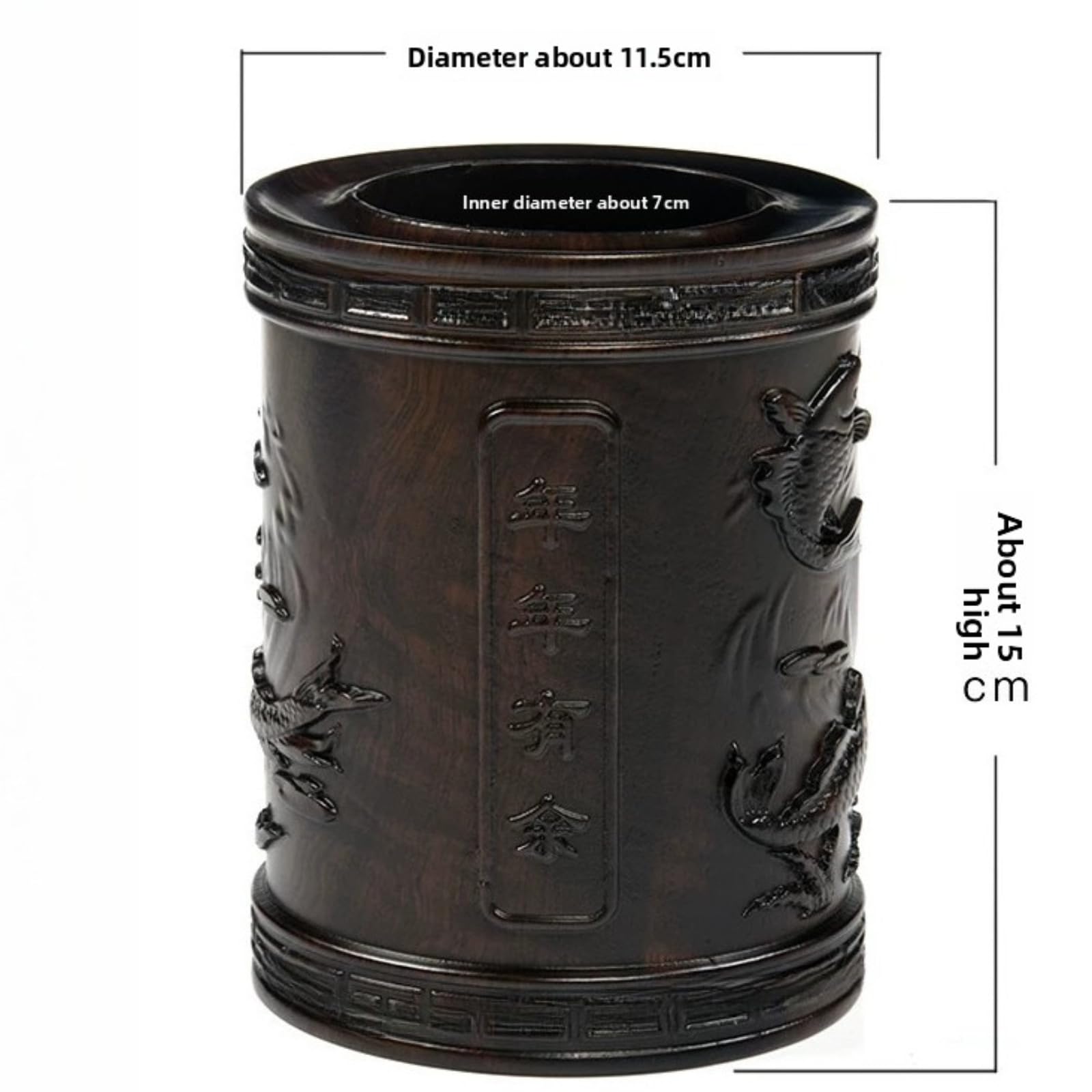Stifthalter, Büro, Tischdekoration, antikes Design, 15 cm, chinesischer Stil, Massivholz, Mao-Stifthalter, Dekoration