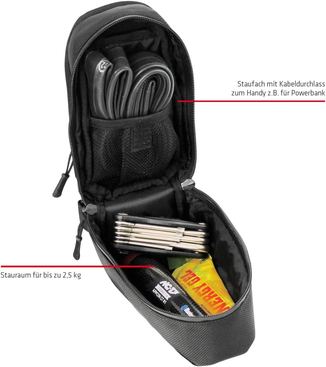 Universal bicycle e-bike top tube mobile phone bag, size XL, handlebar bag, frame bag, storage compartment, cable passage, touch screen, for smartphones of all common sizes, MTB, road bike,