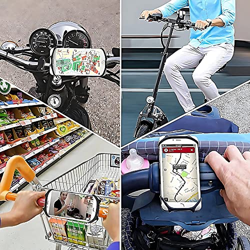 Image of Motorcycle Holder Stand Bicycle Holder 360 Degree Rotating Bike Stroller Silicone Snap Easy Installation Holder (Black)