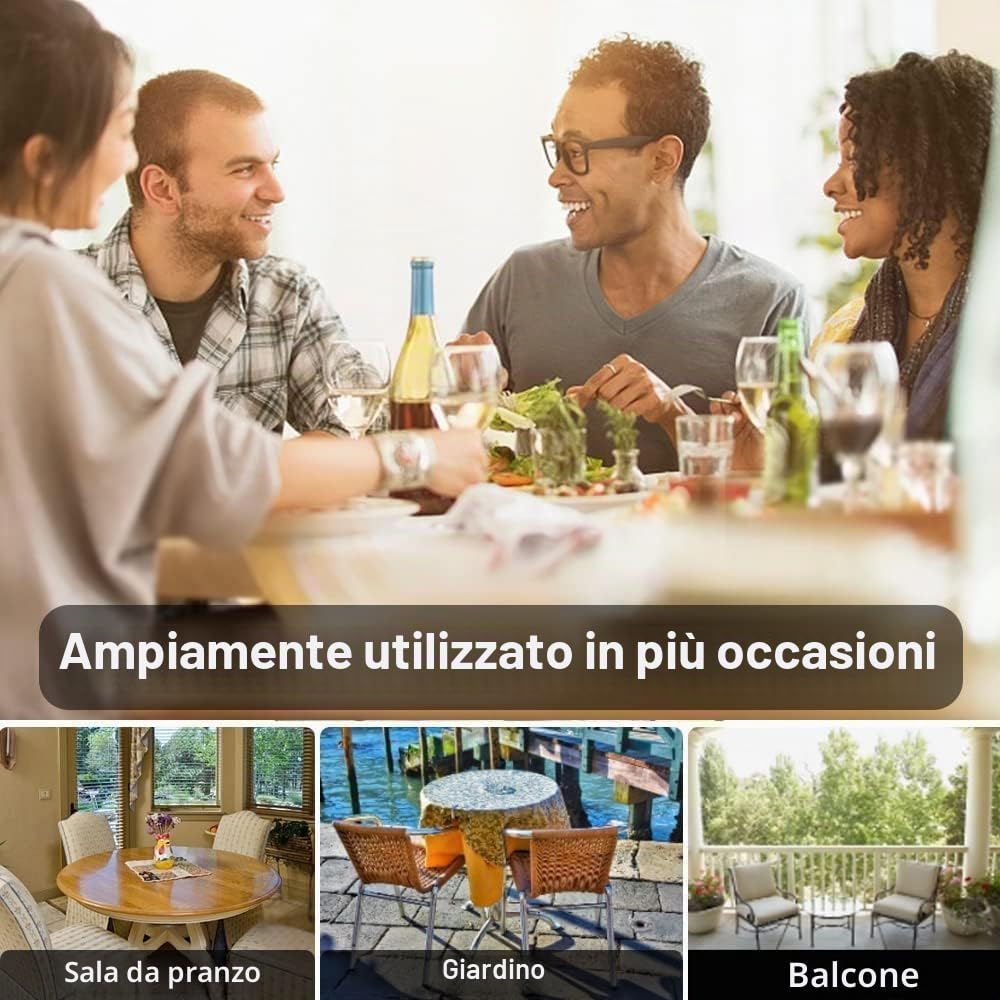 FANSU Tovaglia Antimacchia Rotondo 120 cm, Impermeabile per Tavola