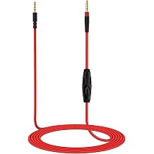 Replacement Audio Aux Cable Compatible with Hyper X Cloud Alpha and Cloud Mix Gaming headsets with Inline Mute & Volume Control No Inline Mic Red