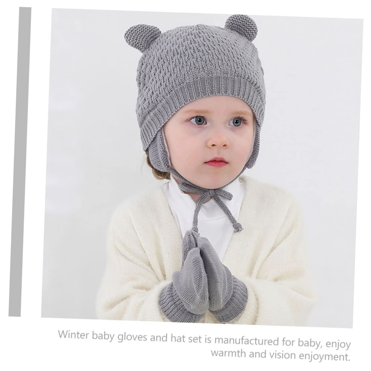 GALPADA 5 Set Berretto per Bambini Cappellino da Bambino Cappello Lavorato a Maglia Antivento Cappelli per Bambini Caldo Cappello da Bambino Cappello in Maglia per Cotone Grey
