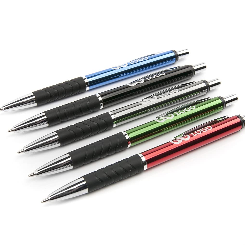 WPRO 100 Metall Kugelschreiber Miley Personalisierbar mit Logo/Druck/Werbung/Aufdruck/bedruckt Werbeartikel