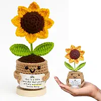 Girassol de Crochê Artesanal Feito à Mão Presente Fofo Dia das Mães Professores Amiga Lembrancinha Criativa para Presentear Flor Decorativa Simbólica - The Quality Co