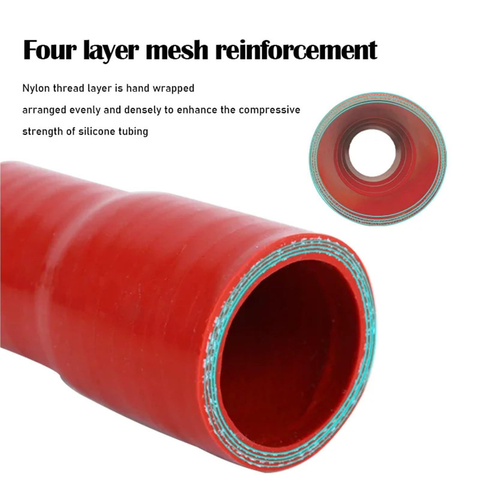 Manguera reductora de silicona recta, manguera universal, intercooler, turbo, tubo admisión, refrigerante manguera de intercooler(Red,ID90mm-110mm)