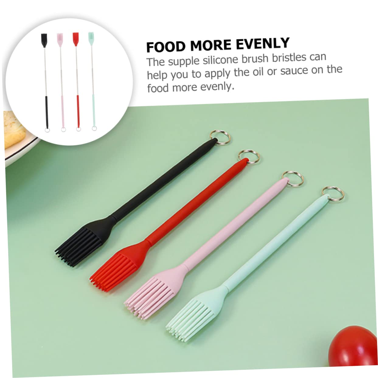 TOYANDONA 5 Ensembles Brosse À Gril En Silicone Silicium Pour Cookie Pinceaux À Gâteaux Pâte Cuisinier Brosse De Bouffée De Grillade Pinceaux À Pâtisserie Gel De Silice 4 Pièces * 5