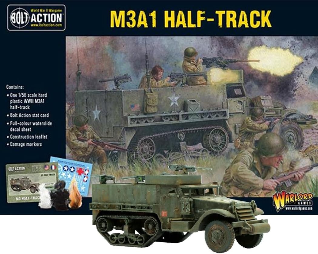 US Army M3A1 Half-Track 1:56 / 28mm Plastic Scale Model for Bolt Action Highly Detailed World War 2 Miniatures