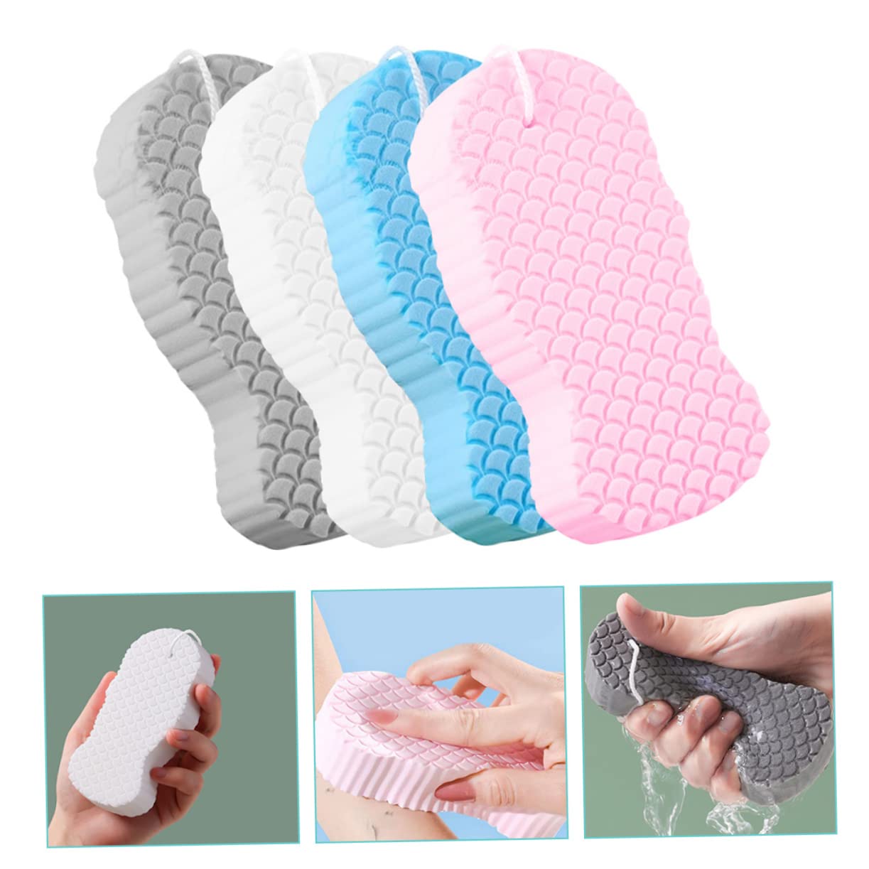 minkissy 20 esponjas de baño esponjas de limpieza para el hogar, accesorios de masaje, cepillo de esponja para baño, herramienta de portátil, esponja para baño, suministro de bebé, toalla de