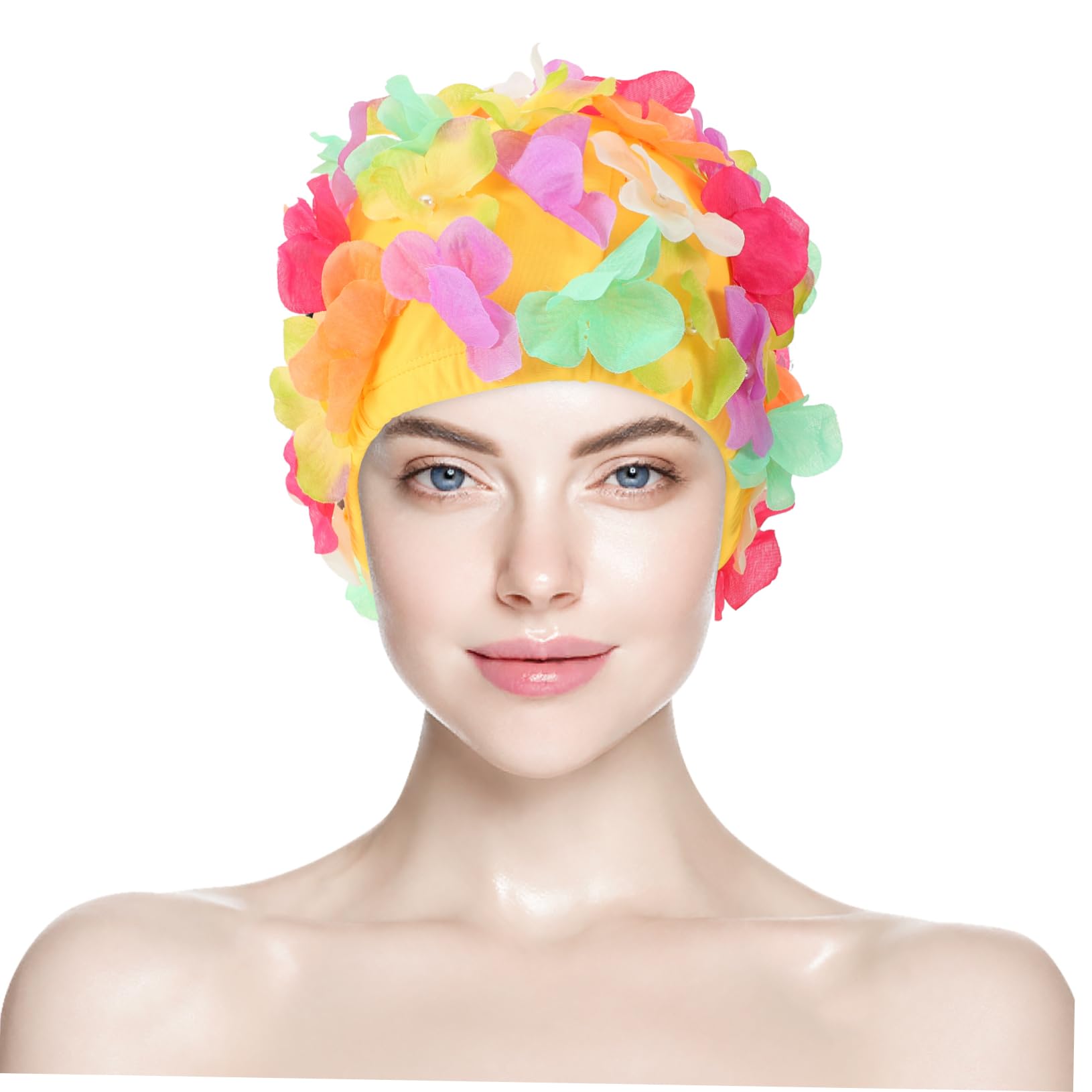 YARNOW Bonnet de Bain Bonnets de Bain Extensibles Bonnets de Bain rétro Chapeau de Natation Bonnet de Natation Bonnets de Bain pour Femmes nageant Bonnets de Bain d'été Nylon
