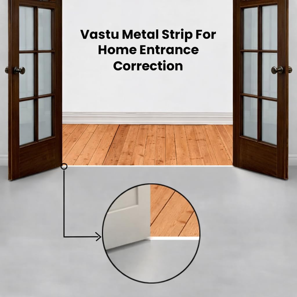 Aluminium Strip for Entrance & Toilet Vastu Correction (Pack of 2) | 8 Feet Approx Length, 1 Inch Width | Energy Balancing Remedy for Home & Office | Namh Vastuu 2