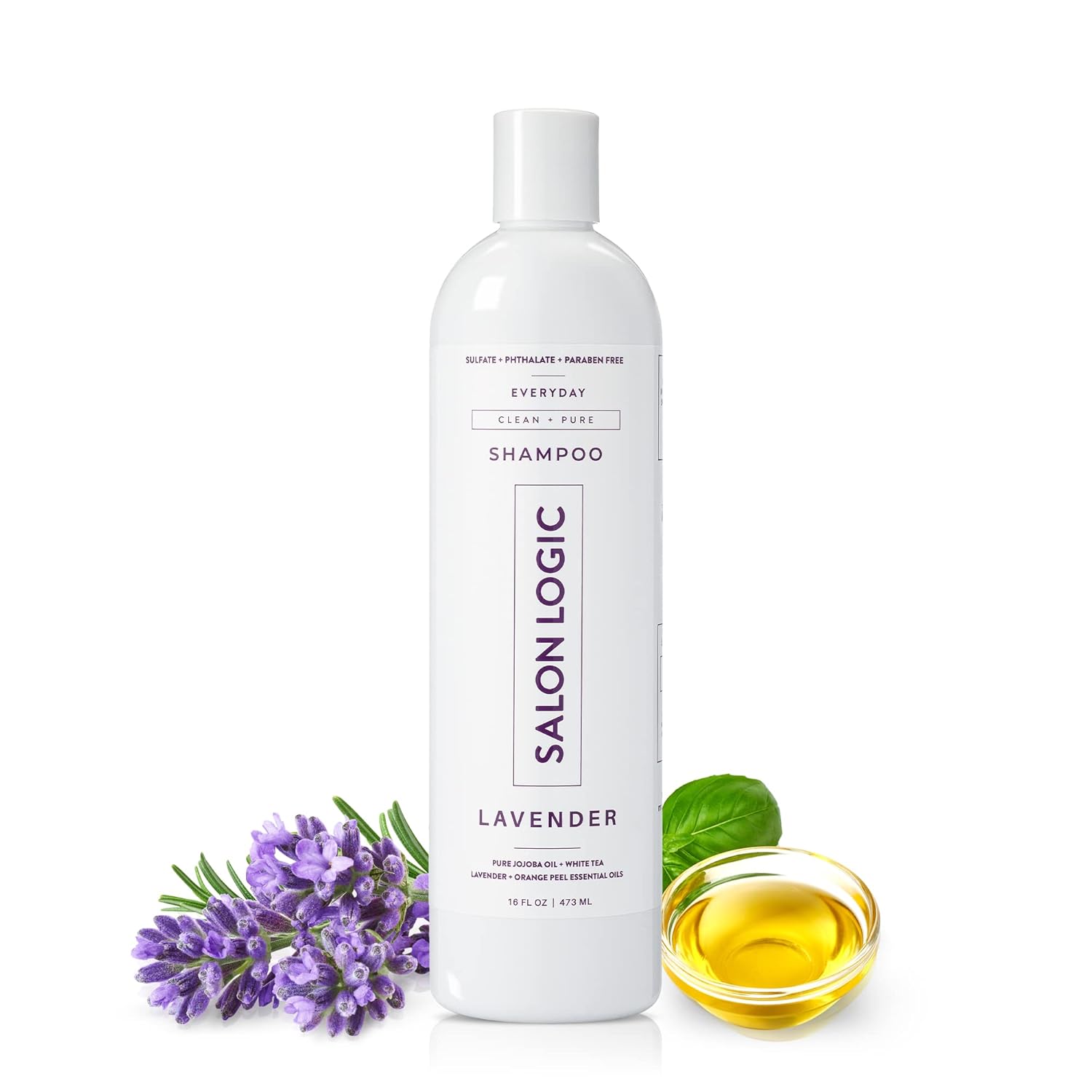 SalonLogic Everyday Clean & Pure Shampoo, Lavender - Salon Quality Products, Keratin treatment, Naturally Scented, Hydrating, Moisturizing, Cleansing Treatment, No Sulfates,Safe for Color Treated Hair