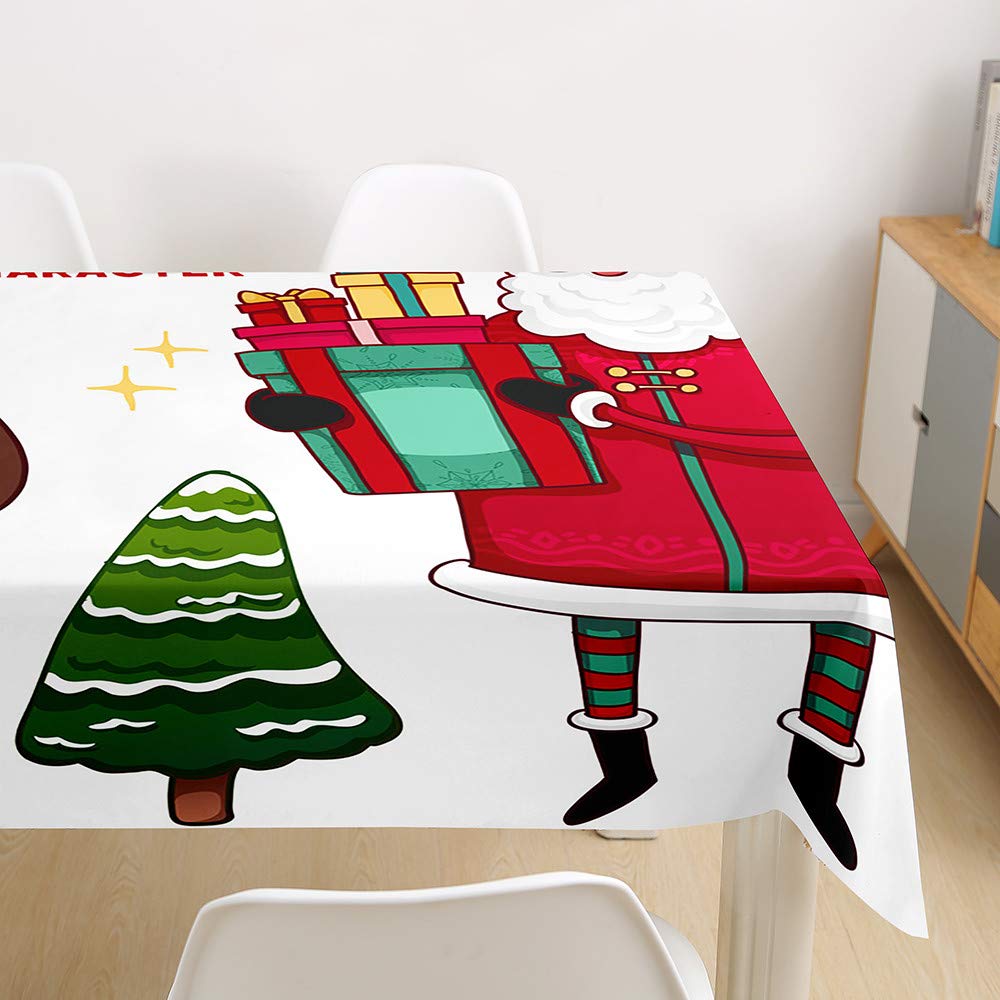 Nappe Transparente épaisse Nappe Noël 3D Imperméable Anti Tache Anti-Moisissure Anti-Poussière Nappe Noel Rectangulaire