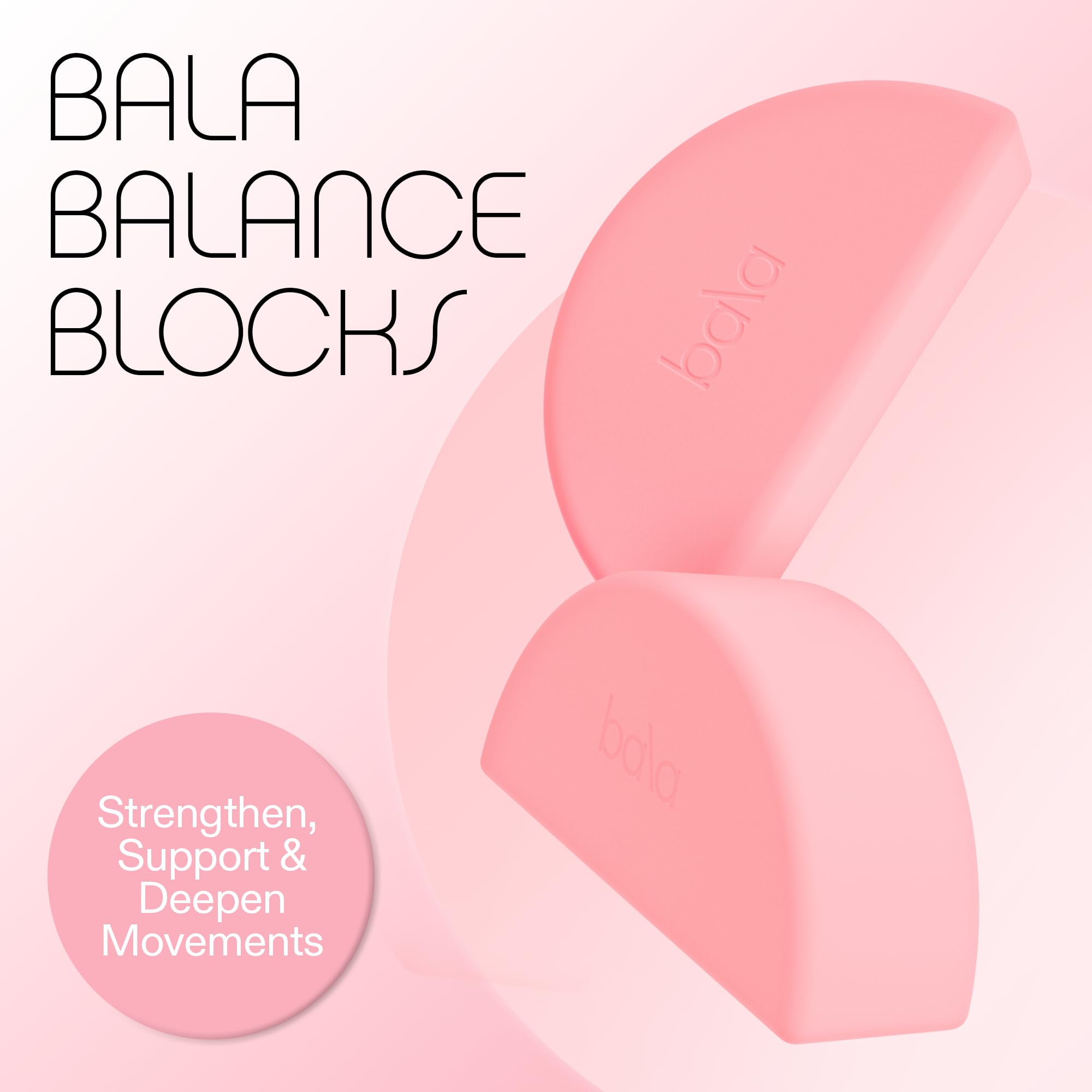 Bala Balance Blocks 2 Pack, Yoga Blocks for Working Out - Semi-Circular Yoga Accessories for Stretching & Exercise - Yoga Equipment for Home Workout - Yoga Block Essentials for Women & Men