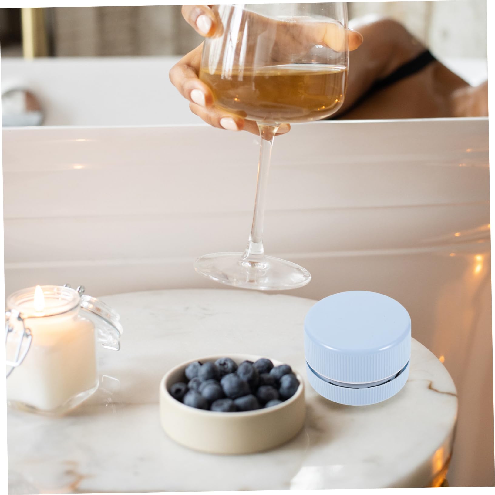 LALAFINA 2pcs Portable Mini Vacuum Cleaner Handheld Crumb Collector for Desktop Office and Car Cleaning Strong No Battery Required