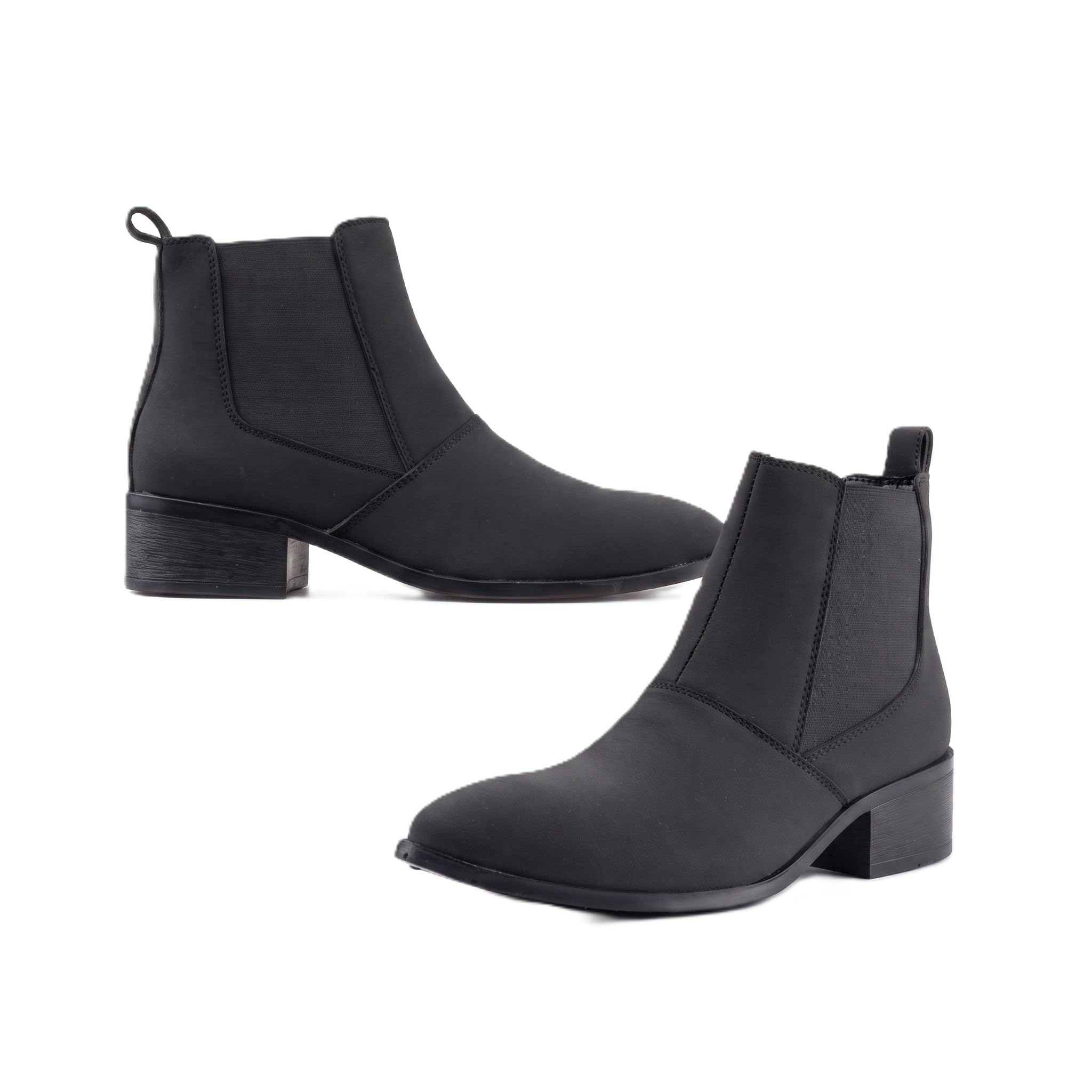 Men's Faux Leather High Top Chelsea Boots | Smart Casual Ankle Dress Boots With Easy Slip-On Design & PU Sole For Stable Walk.-image-35