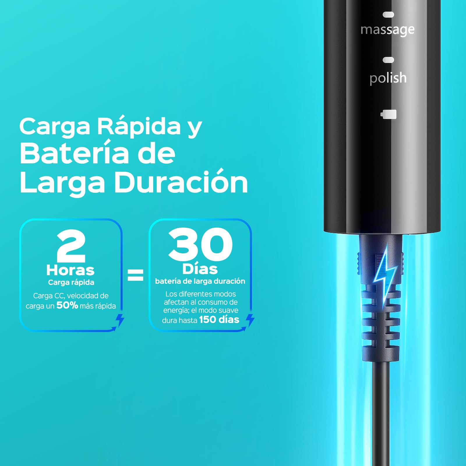 COSLUS C30 Cepillo de Dientes Eléctrico Sónico: 5 Modos con 3 Niveles de Intensidad - Diseñado para Dientes Sensibles - Adecuado para uso Doméstico o de Viaje - Dos Tipos de Cabezales de Cepillo