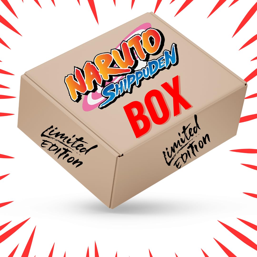 [Naruto Box] Ekskluzywne pudełko dla fanów – zestaw upominkowy premium z 8 wysokiej jakości artykułami ze świata Naruto, Naruto Shippuden & Boruto | figurki, kolekcje i przekąski
