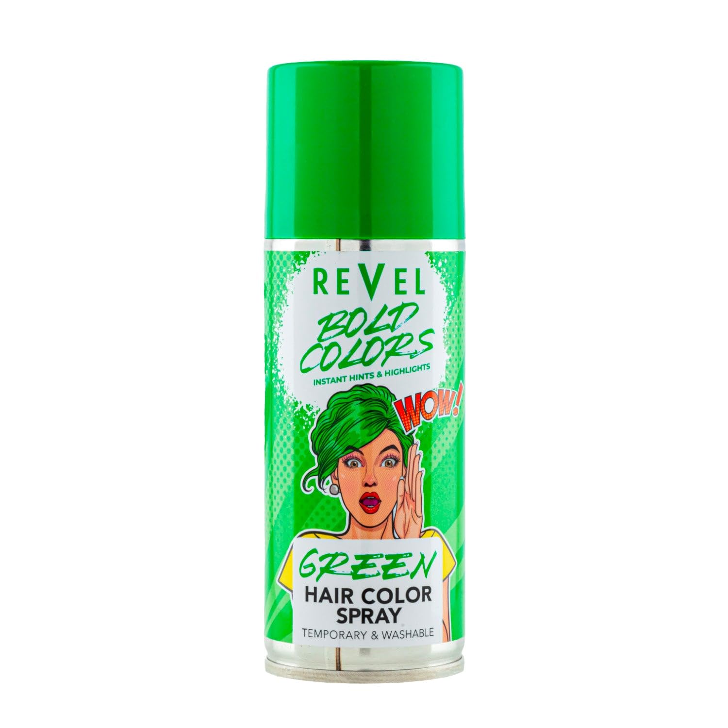 REVELBold Colors Temporary Green Hair Colour Spray 150ml, For Men & Women, Hair Color Sprays, Instant Hints, High Lights, All Hair Types, Fast Drying, Non Sticky, Haircare
