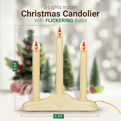 Miniatura 6 de Tupkee Velas de Navidad para ventana, con bombillas parpadeantes, 3 luces para interiores, velas eléctricas sin llama