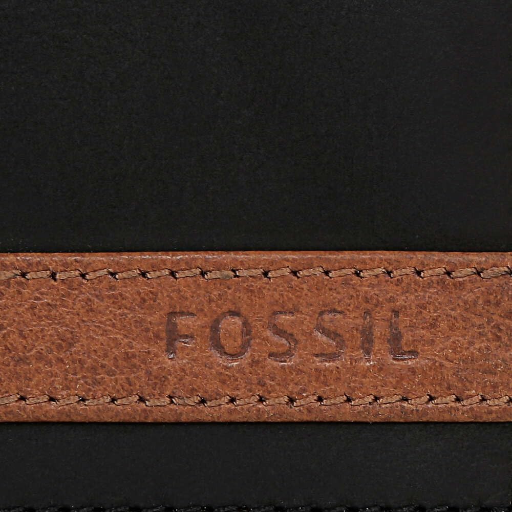 Fossil Billetero para hombre Quinn, 100% Piel Bifold negro 11.4 cm Largo x 2.5 cm Ancho x 9.5 cm Alto ML3653001
