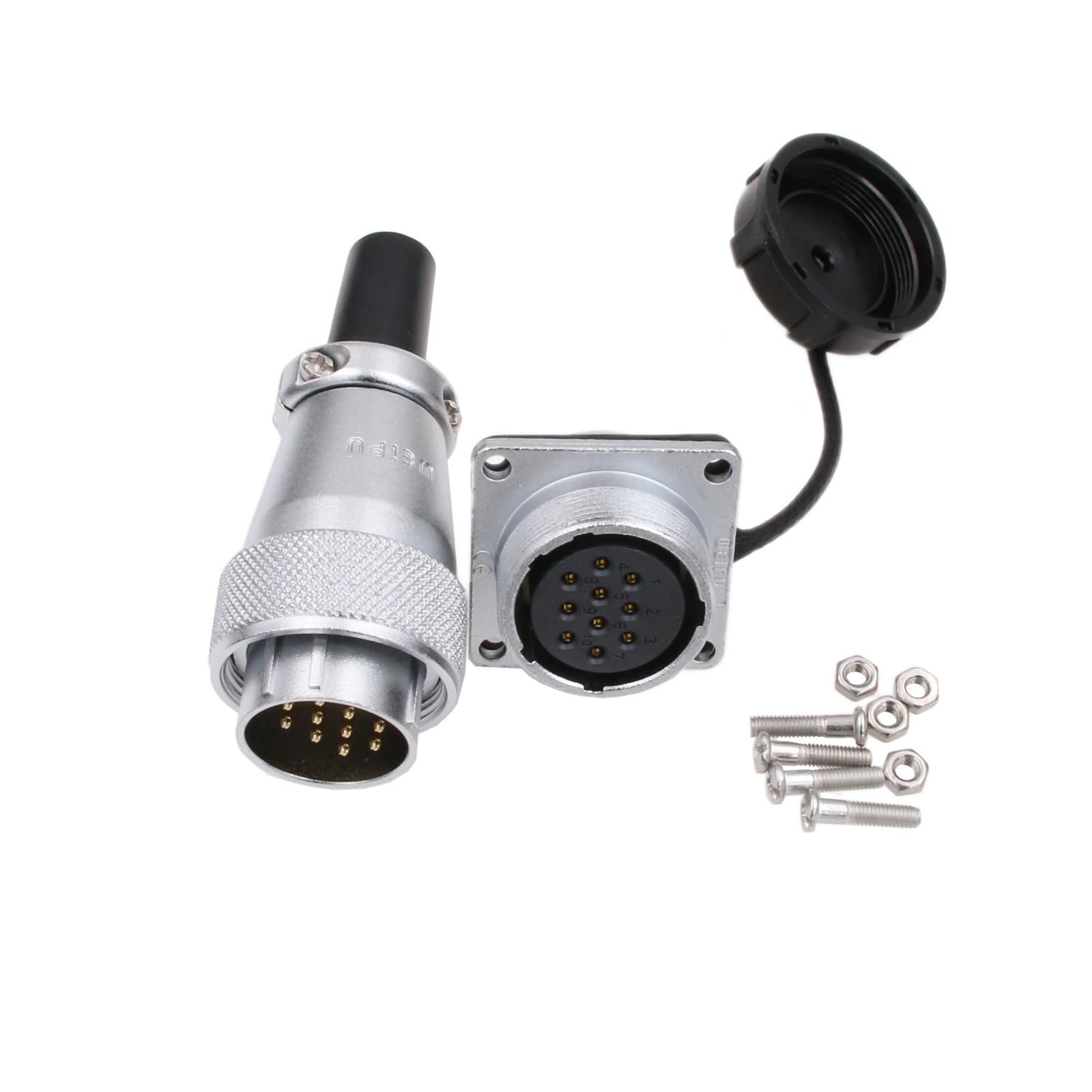 Connettore Aviazione HQ MDFLY 2 Pin XS12MF - Spina Maschio Per Pannello, Nuovo