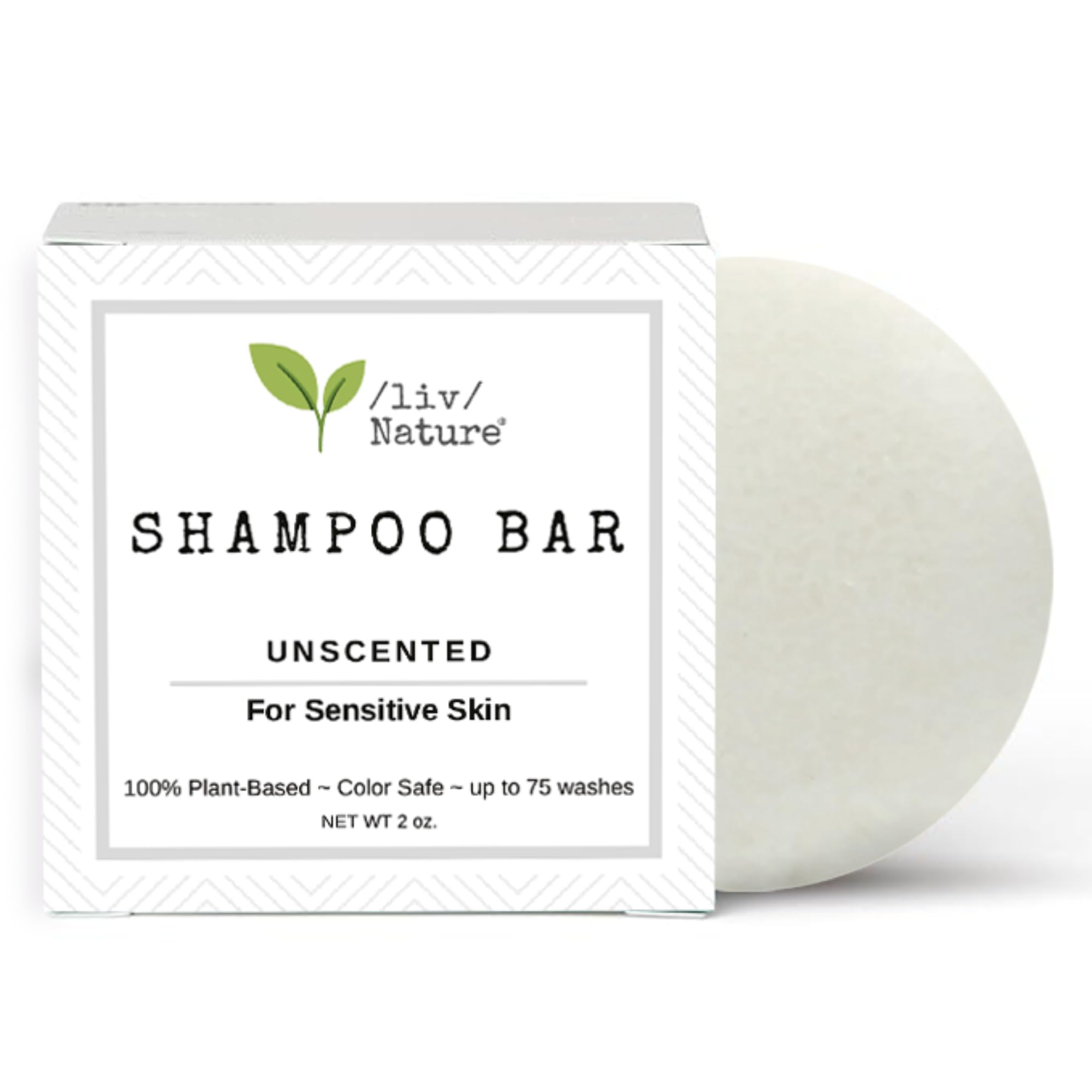Fragrance Free Shampoo Bar | Clean Non Toxic Shampoos | Hypoallergenic | Gentle, Safe for Sensitive Skin, Psoriasis | Unscented | Travel | Handmade in USA 1-pk