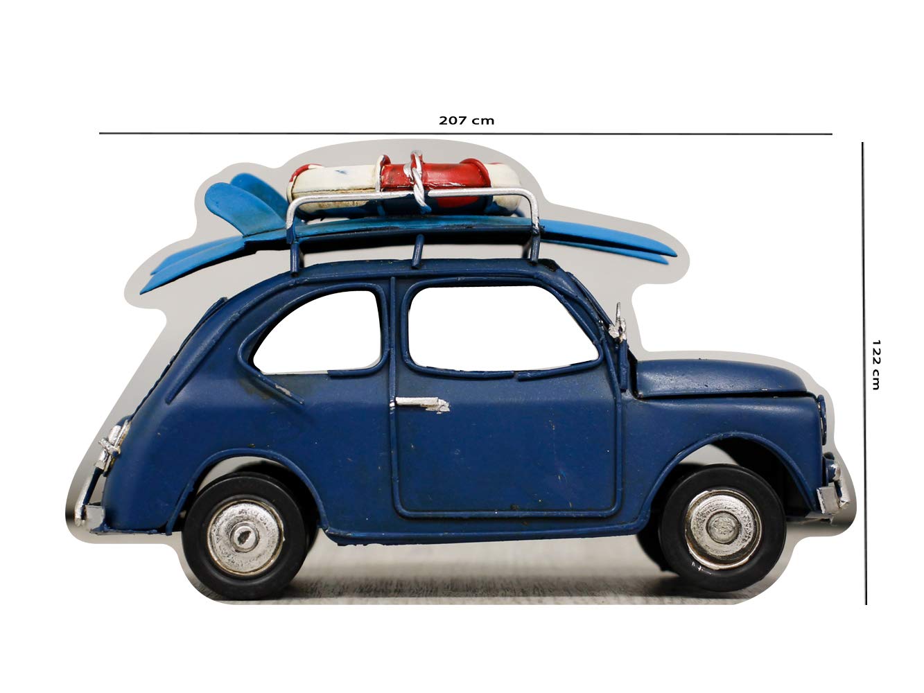 Oedim Photocall en Cartón Coche Clásico Azul 207x122cm | Photocall Coche Clásico Azul | Photocall Económico y Original | Photocall Troquelado