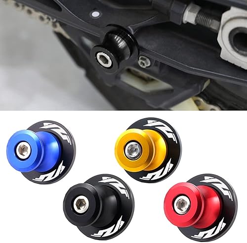 Miniatura 4 de 2 unids 0.236 in M6*1.5 motocicleta basculante Sliders Carretes para Y.amaha R3 R6 YZF-R1 YZF-R3 YZF-R6 YZF-R125 R25 R1000 (negro)