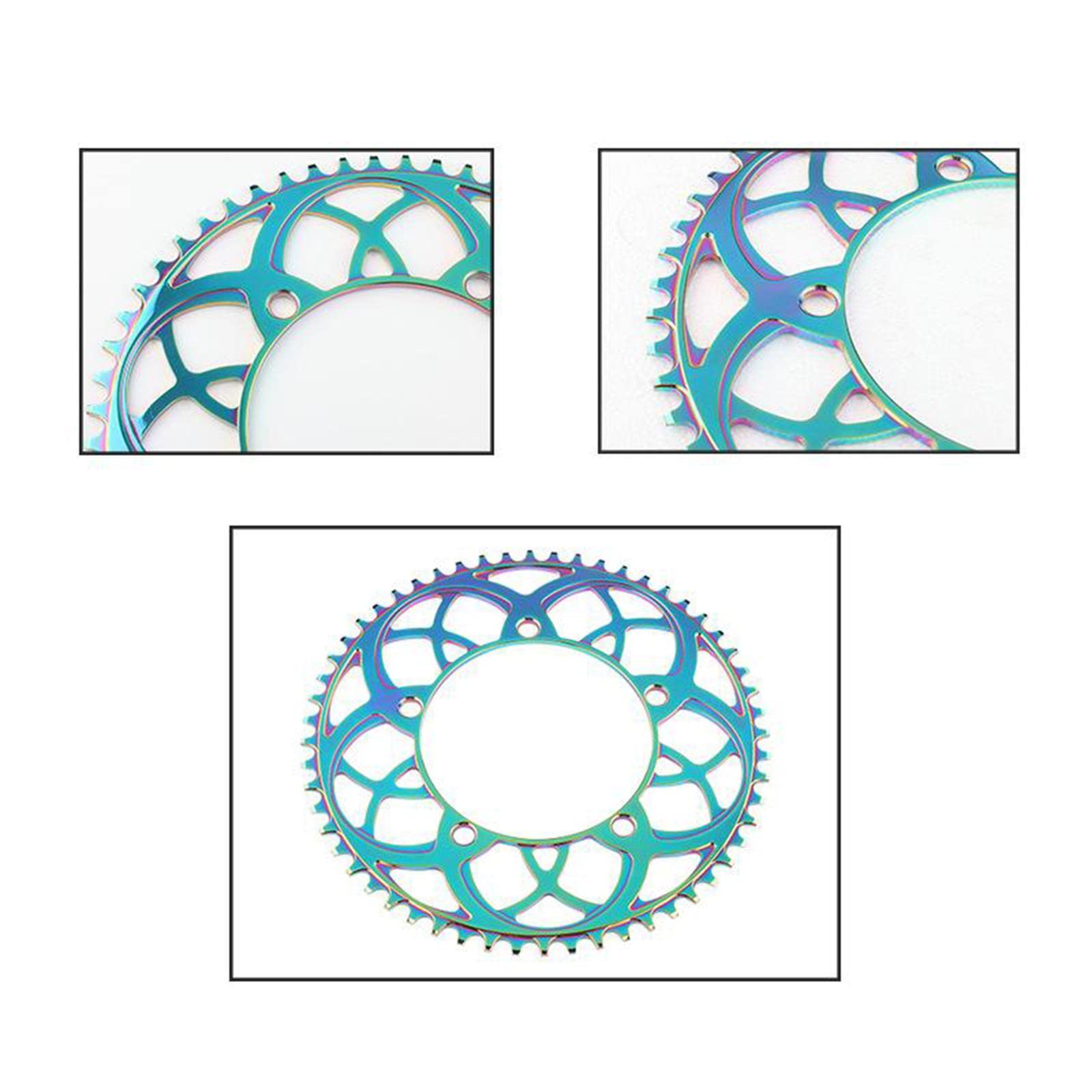 TISHITA Plato para Bicicleta Piñón de Cadena Rueda Dentada Engranaje de Aluminio Resistente Adecuado para Bicicletas de Montaña Carretera Plegable