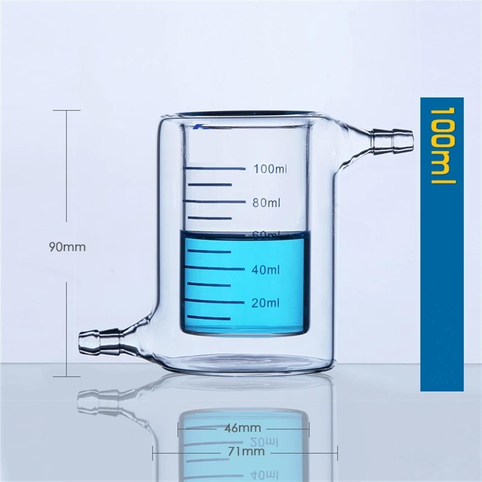 Juego de matraces de Vidrio, Vaso de precipitados de Vidrio borosilicato de Doble Capa de 50 ml a 500 ml(200ml)