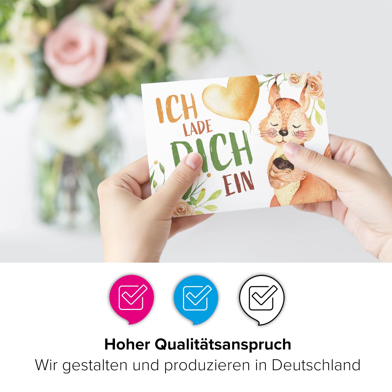 AmandaCreation Einladungskarten Mit Tieren – 12,7 X 17,8 Cm, 20 Stück Inkl. Umschläge, Süß & Personalisierbar